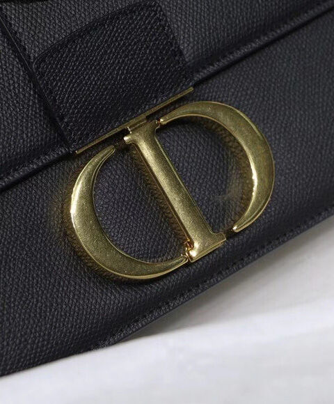 Christian Dior 30 Montaigne Chain Bag Leather Black